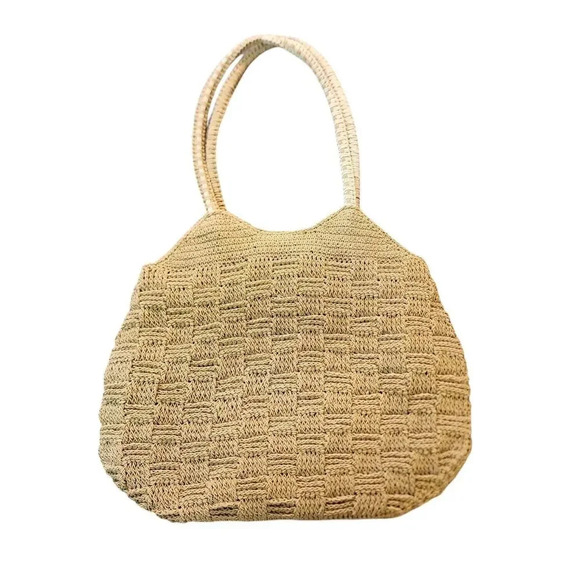 Stone Mountain Tan Weave Shoulder Bag Purse - Picture 2 of 10